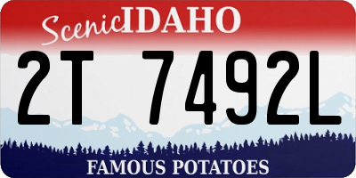 ID license plate 2T7492L