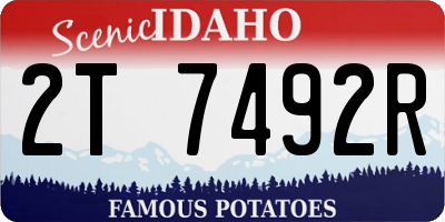 ID license plate 2T7492R