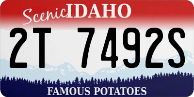 ID license plate 2T7492S