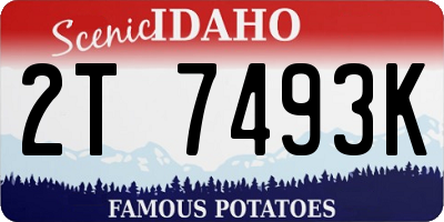 ID license plate 2T7493K