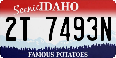 ID license plate 2T7493N