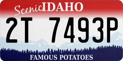 ID license plate 2T7493P