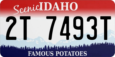 ID license plate 2T7493T