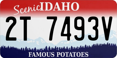 ID license plate 2T7493V