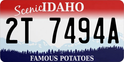 ID license plate 2T7494A
