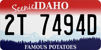 ID license plate 2T7494D
