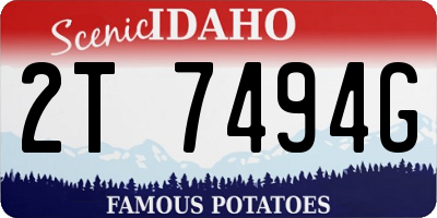 ID license plate 2T7494G