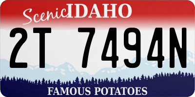 ID license plate 2T7494N