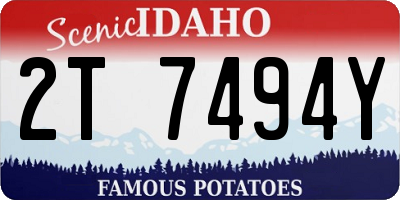 ID license plate 2T7494Y