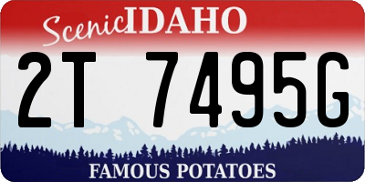 ID license plate 2T7495G