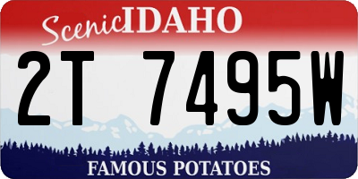 ID license plate 2T7495W