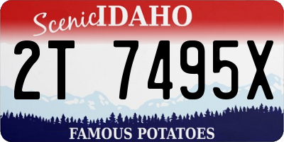 ID license plate 2T7495X