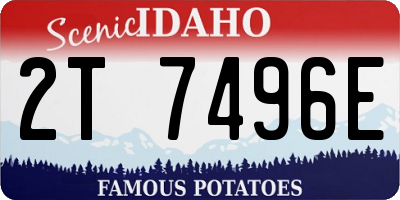 ID license plate 2T7496E