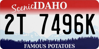 ID license plate 2T7496K