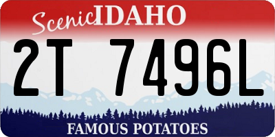 ID license plate 2T7496L
