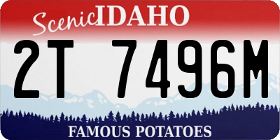 ID license plate 2T7496M