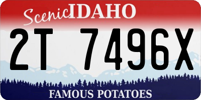 ID license plate 2T7496X
