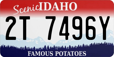 ID license plate 2T7496Y