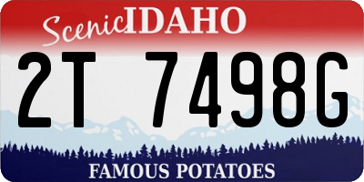 ID license plate 2T7498G