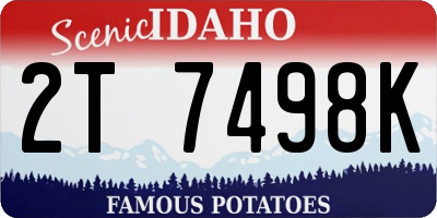 ID license plate 2T7498K