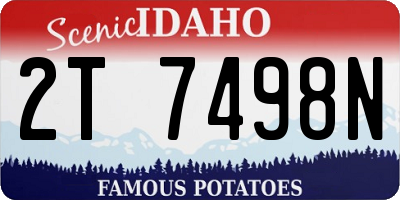 ID license plate 2T7498N