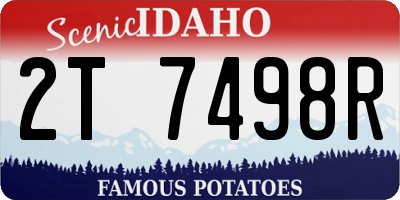ID license plate 2T7498R