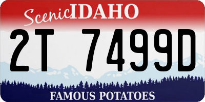 ID license plate 2T7499D
