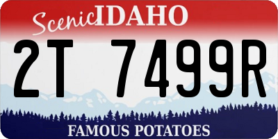 ID license plate 2T7499R