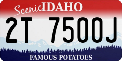 ID license plate 2T7500J