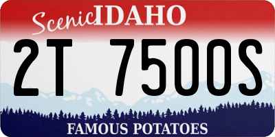 ID license plate 2T7500S