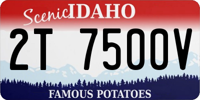 ID license plate 2T7500V