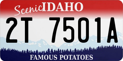 ID license plate 2T7501A