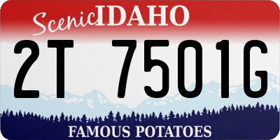 ID license plate 2T7501G