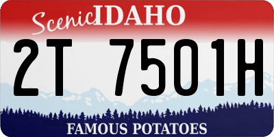 ID license plate 2T7501H