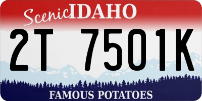 ID license plate 2T7501K