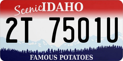 ID license plate 2T7501U