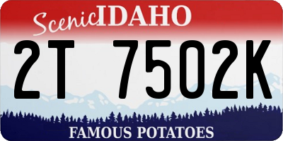ID license plate 2T7502K