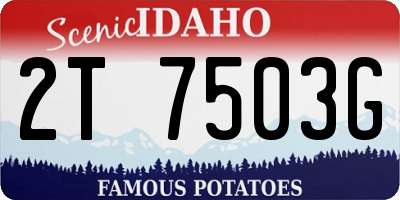 ID license plate 2T7503G