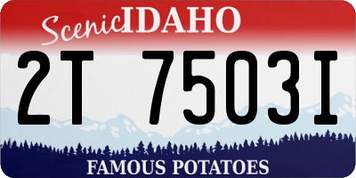 ID license plate 2T7503I