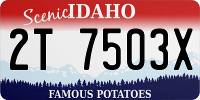 ID license plate 2T7503X