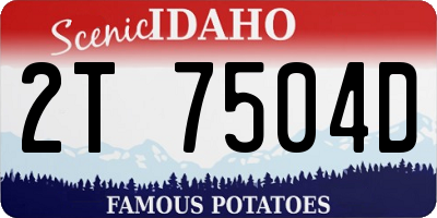 ID license plate 2T7504D