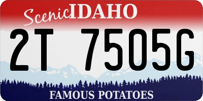 ID license plate 2T7505G