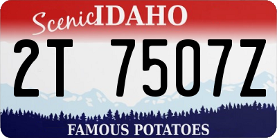 ID license plate 2T7507Z