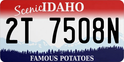 ID license plate 2T7508N