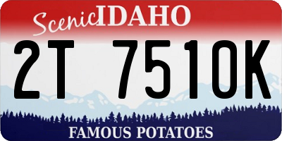 ID license plate 2T7510K