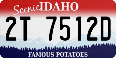 ID license plate 2T7512D