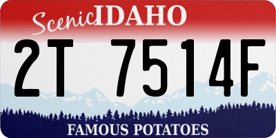 ID license plate 2T7514F