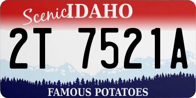 ID license plate 2T7521A