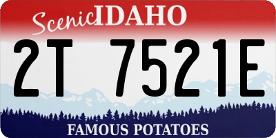 ID license plate 2T7521E