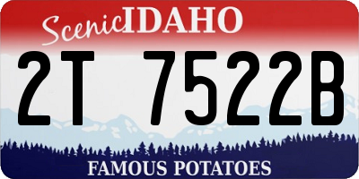 ID license plate 2T7522B